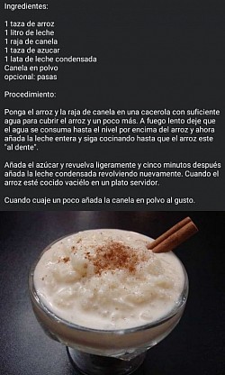 Arroz con leche cremoso