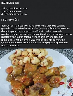Alitas de pollo agridulce
