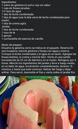 Gelatina cremosa de frutilla