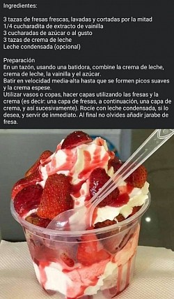 Crema helada con fresas