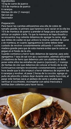 Tacos de carnitas de puerco