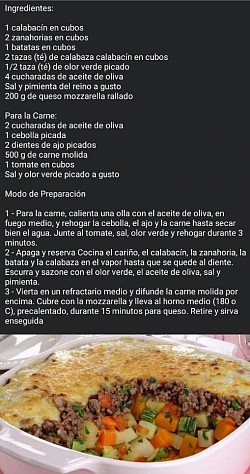 Gratinado de verduras con carne picada