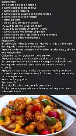 Pollo agridulce oriental
